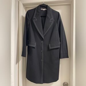 Stella McCartney Marcelline Black Coat with White Stitching